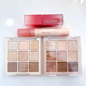 4pc DASIQUE Eyeshadow Palettes & Water Blur Lip Tint! Cult K-Beauty brand!